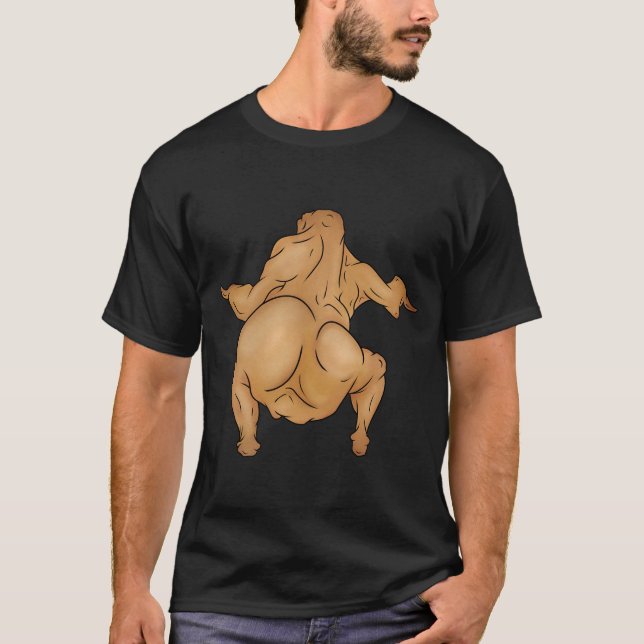 Camiseta básica oscura de Thanksgiving Twerkey (Anverso)