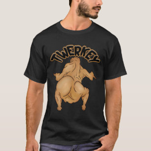 Camiseta básica oscura de Thanksgiving Twerkey
