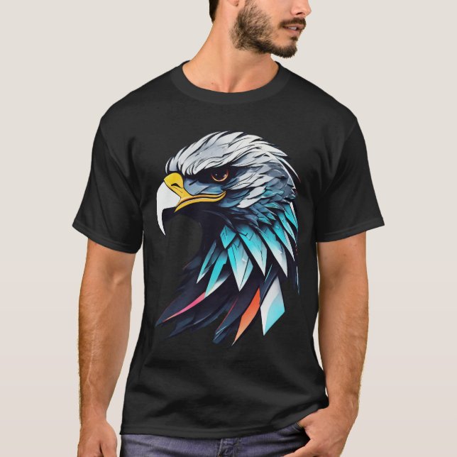 Camiseta básica oscura del águila estadounidense f (Anverso)