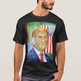 Camiseta básica oscura Donald Trump Van Gogh