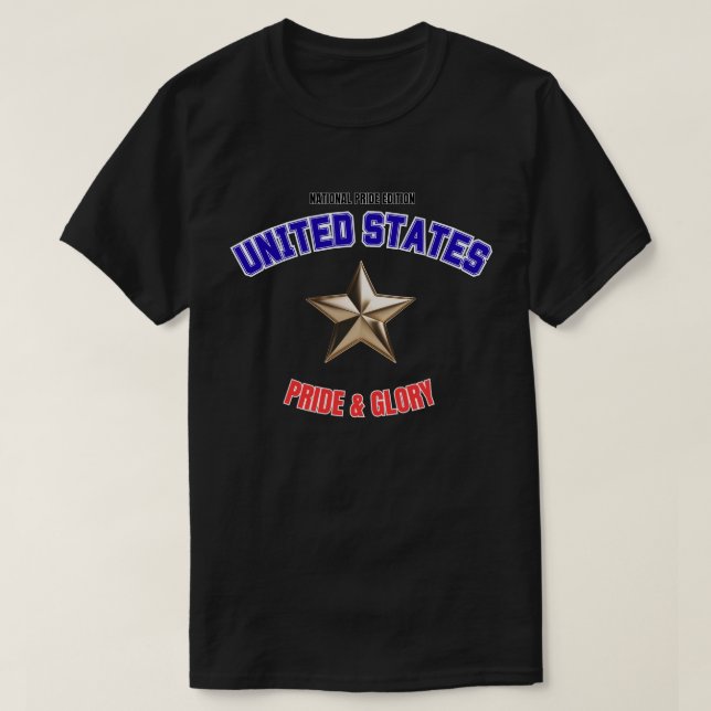 Camiseta básica oscura edición orgullo nacional US (Diseño del anverso)