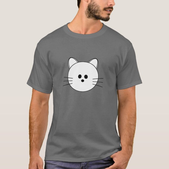 Camiseta básica oscura "Kitty" Paws Here (Anverso)