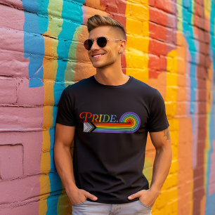 Camiseta básica oscura para hombre Pride Arcoíris