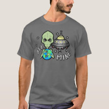 Camiseta básica oscura para hombres Alien All Mine
