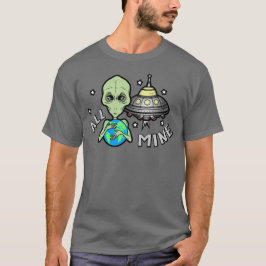 Camiseta básica oscura para hombres Alien All Mine