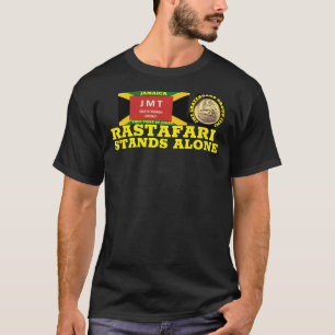 Camiseta básica oscura RASTAFARI STANDS ALONE