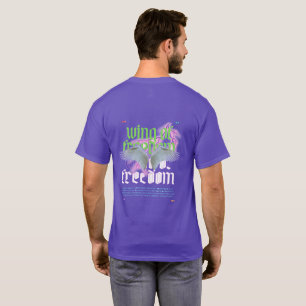 Camiseta básica oscura WingOfFreedomStayStrong&Pow