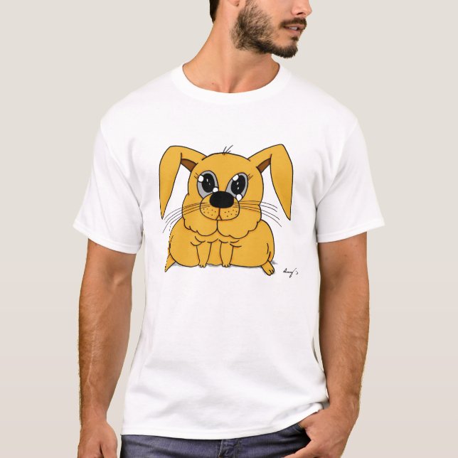 Camiseta básica para adultos con conejito gordo (Anverso)