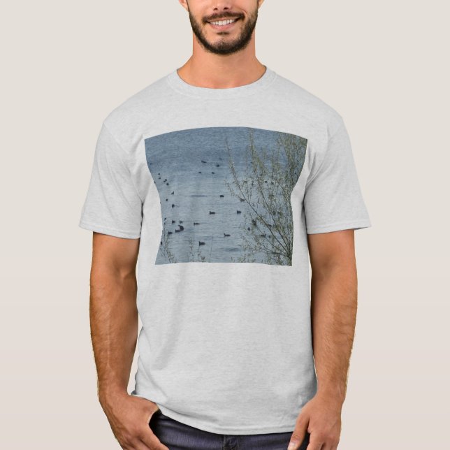 Camiseta básica para adultos Lake Birds (Anverso)