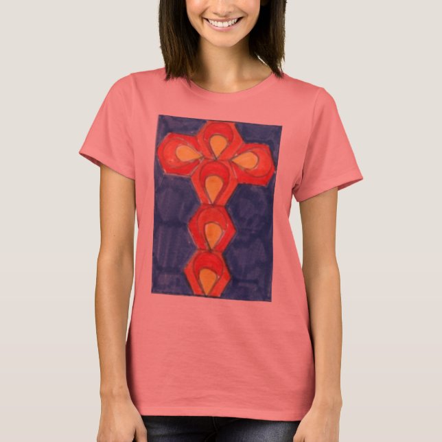 Camiseta básica para damas Cross Motif (Anverso)