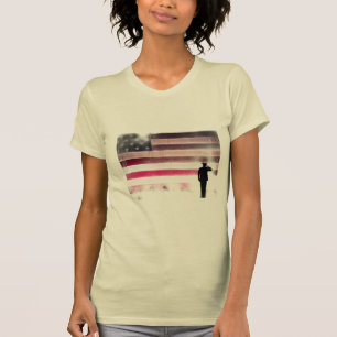 Camiseta básica para hombre con bandera americana