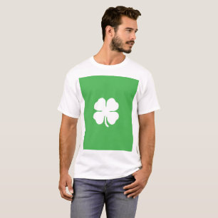 Camiseta básica para hombre con hoja de trébol bla