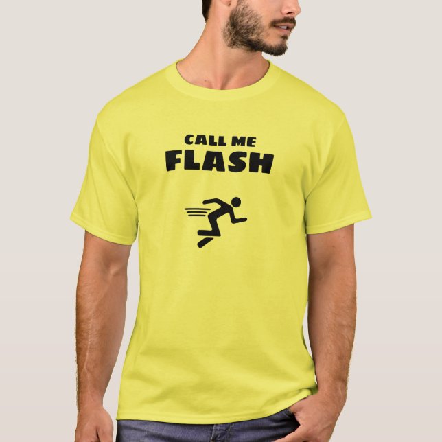 Camiseta básica para hombre | Llame a Flash (Anverso)