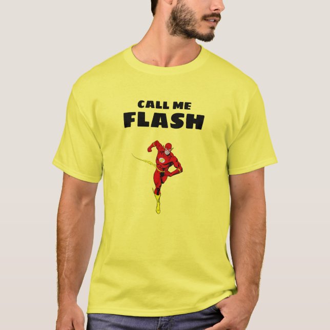 Camiseta básica para hombre | Llame a Flash 2 (Anverso)