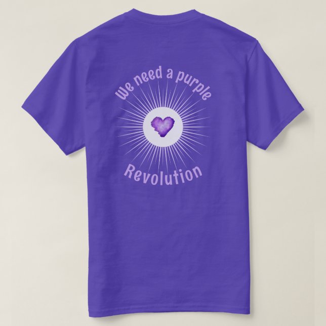 Camiseta básica para hombre Revolución Púrpura (Reverso del diseño)