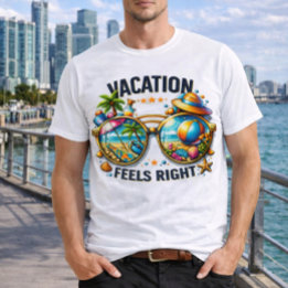 Camiseta básica para hombre Vacation Feels Right E