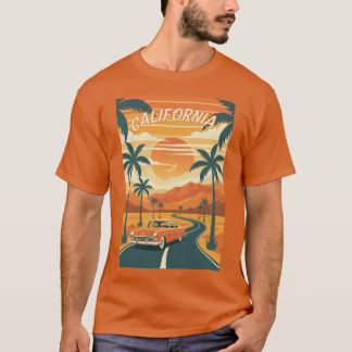 Camiseta básica para hombrePóster de viaje retro d