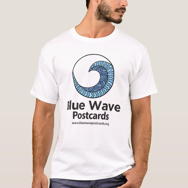 Camiseta básica para hombres de Blue Wave Postcard (Anverso)