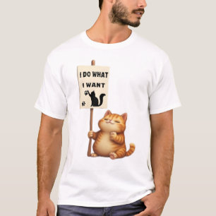Camiseta básica para hombres de gato