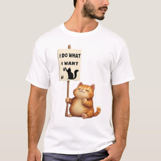 Camiseta básica para hombres de gato