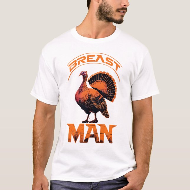 camiseta básica para hombres de pecho (Anverso)