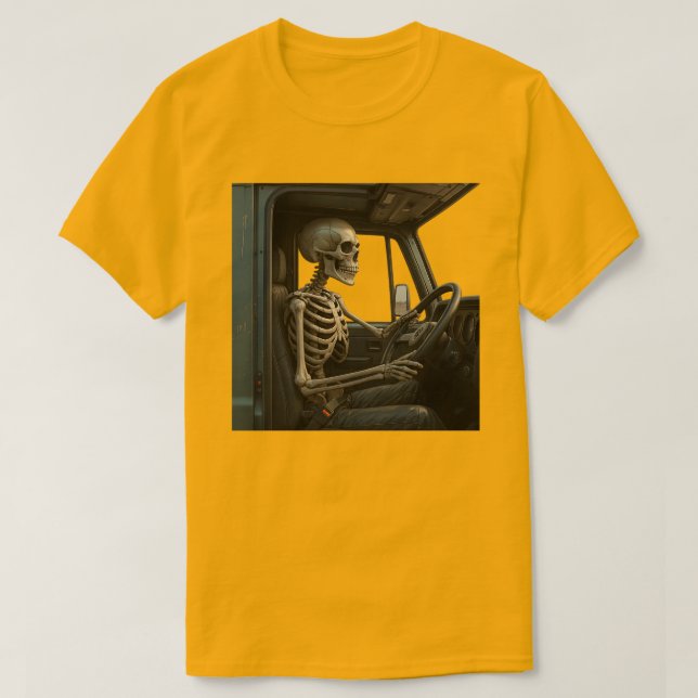 Camiseta básica para hombres de Skeleton Truck (Diseño del anverso)