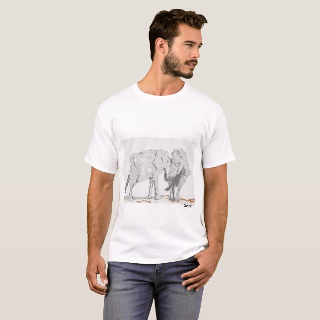 Camiseta básica para hombres/elefantes (Anverso completo)