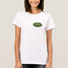camiseta básica para mujeres, logotipo en el bolsi