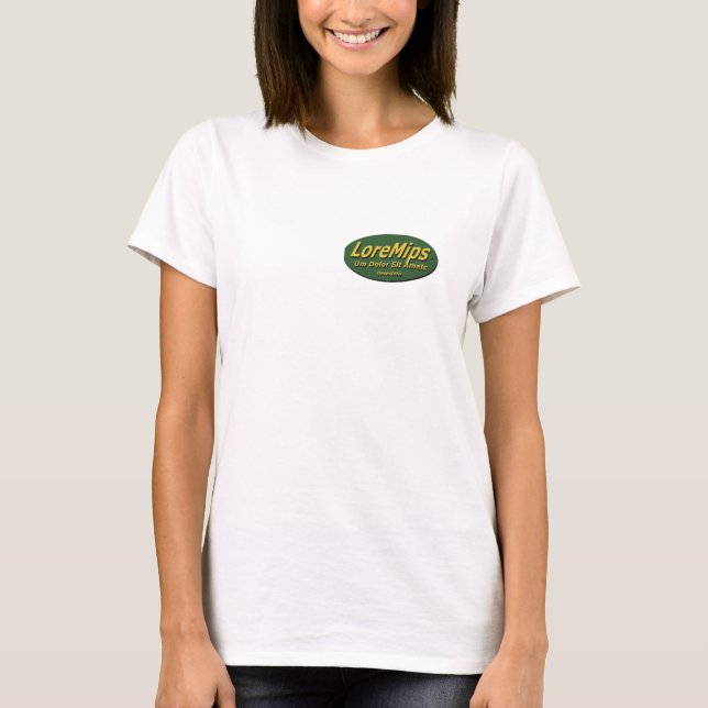 camiseta básica para mujeres, logotipo en el bolsi (Anverso)