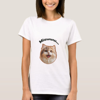 Camiseta básica para mujeres Miaw Cat