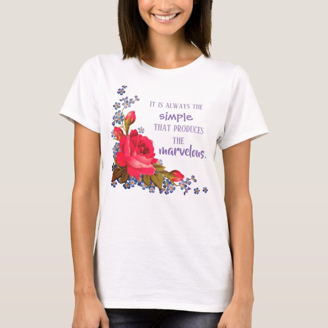 Camiseta básica para mujeres Rosas (Anverso)