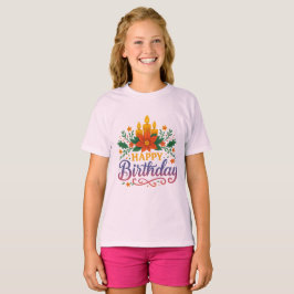 Camiseta básica para niñas Cumpleaños Feliz con ve