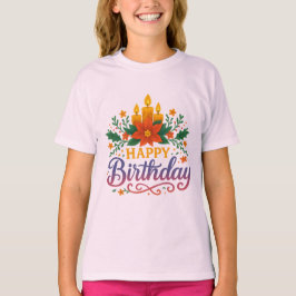 Camiseta básica para niñas Cumpleaños Feliz con ve