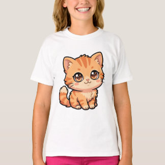 Camiseta básica para niñas de gatito atigrado nara