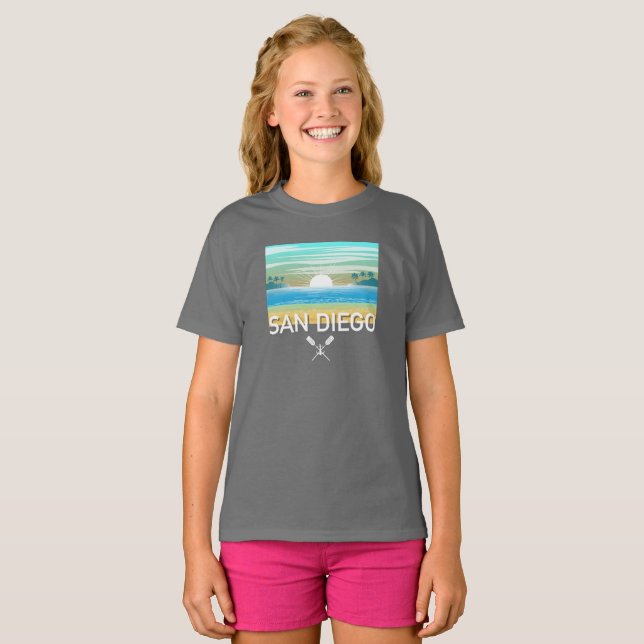 Camiseta básica para niñas de San Diego Design (Anverso completo)