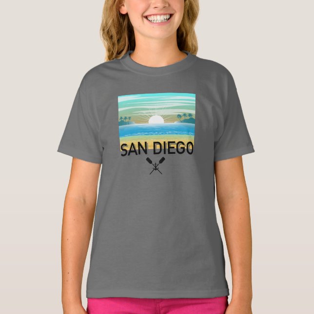 Camiseta básica para niñas de San Diego Design (Anverso)