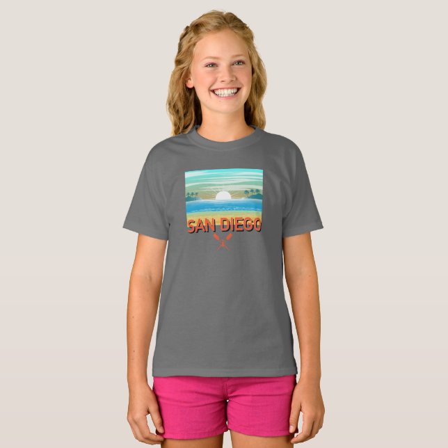 Camiseta básica para niñas de San Diego Design (Anverso completo)