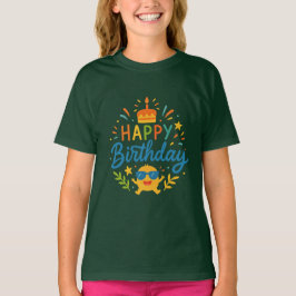 Camiseta básica para niñas Feliz Cumpleaños Cute S