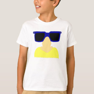 Camiseta básica para niños con bigote y gafas