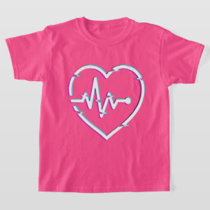 Camiseta básica para niños con control de corazón