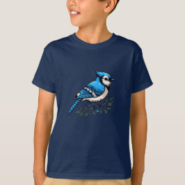 Camiseta básica para niños con pájaro de Jay azul