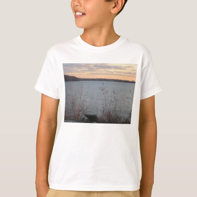 Camiseta básica para niños con puesta de sol en La (Anverso)