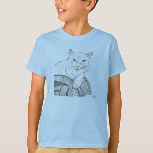 Camiseta básica para niños con retrato de gato Rag