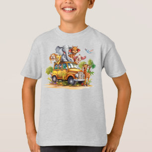 Camiseta básica para niños de animales