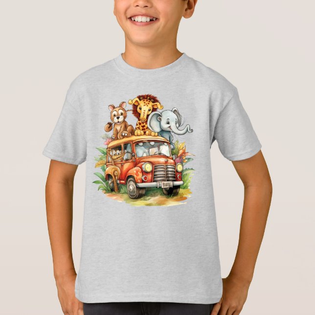 Camiseta básica para niños de animales (Anverso)