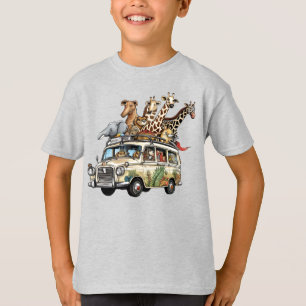 Camiseta básica para niños de animales