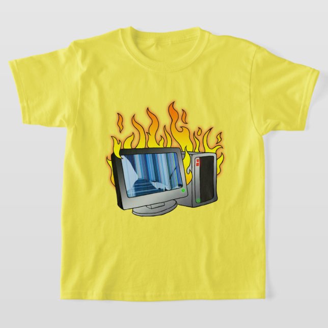 Camiseta básica para niños de bomberos informático (Distribución)