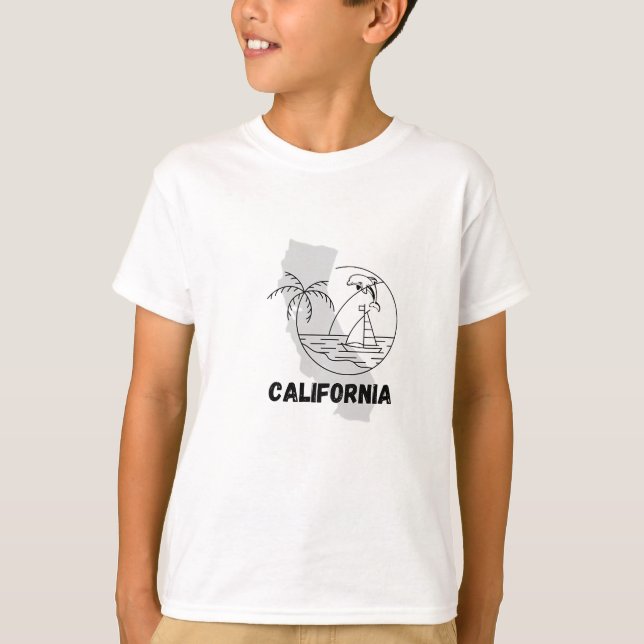 Camiseta básica para niños de California (Anverso)