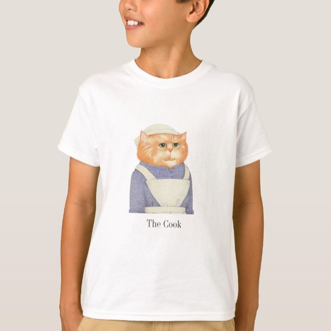 Camiseta básica para niños de COOK CAT (Anverso)