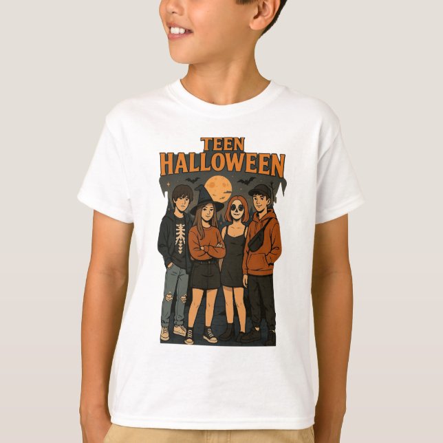 Camiseta básica para niños de la noche de Hallowee (Anverso)